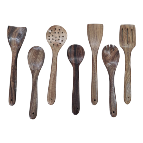 Wooden 7-Piece Spoons Set for Cooking, Eco-friendly and Healthy Wooden Spatula for Cooking